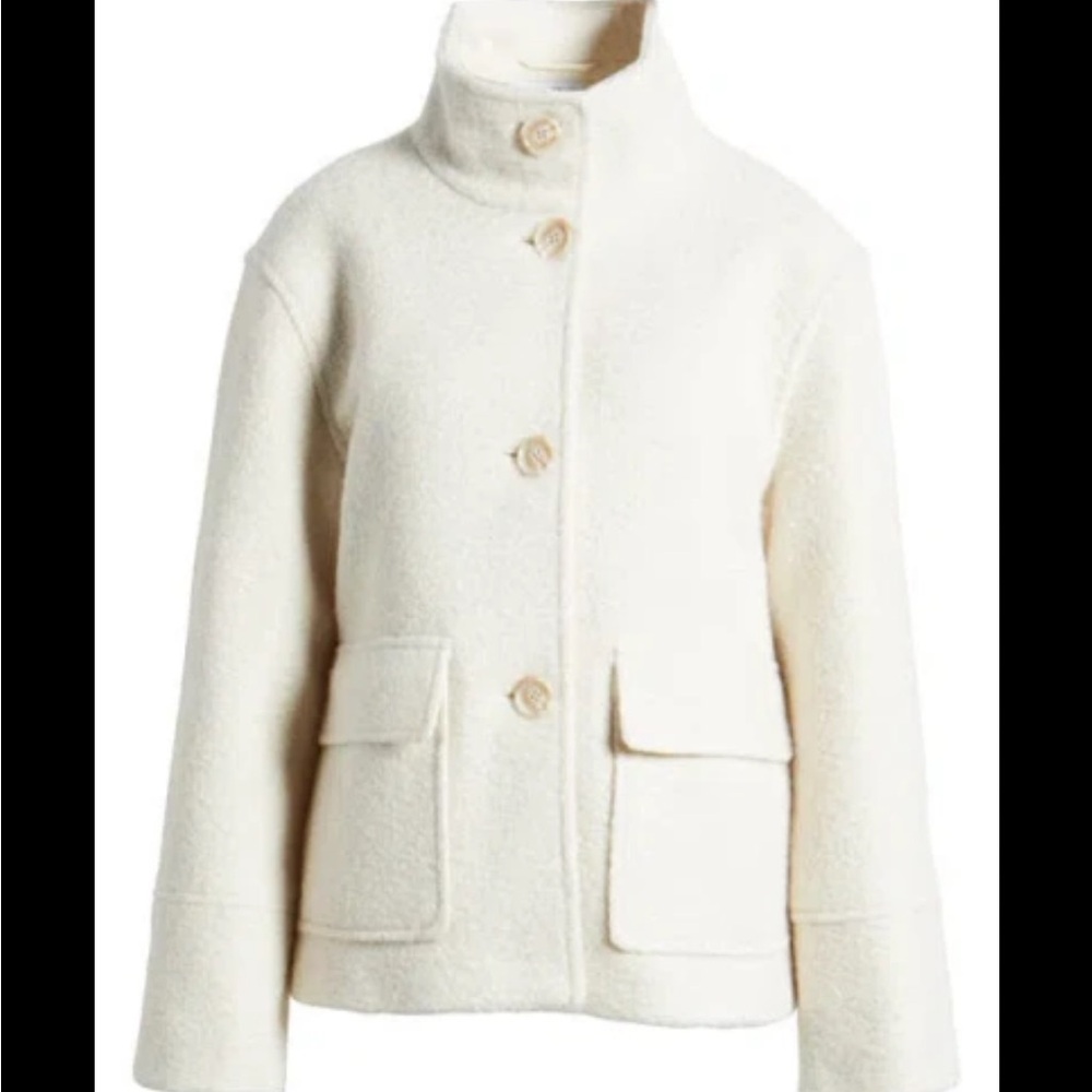 SAM EDELMAN STAND COLLAR JACKET NWT $160 SZ L IVORY